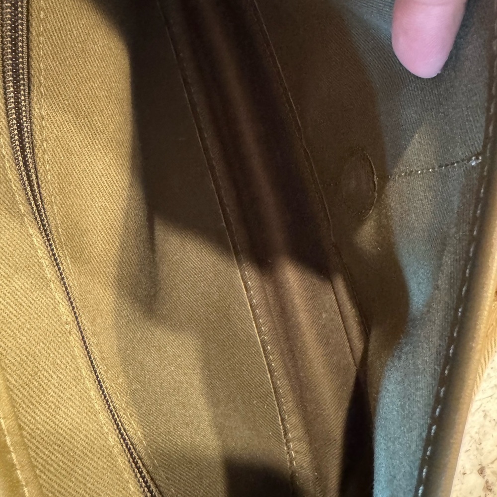 Vintage Longchamp Beige Olive Stripe Shoulder Bag Y2K Baguette France - Picture 12 of 12
